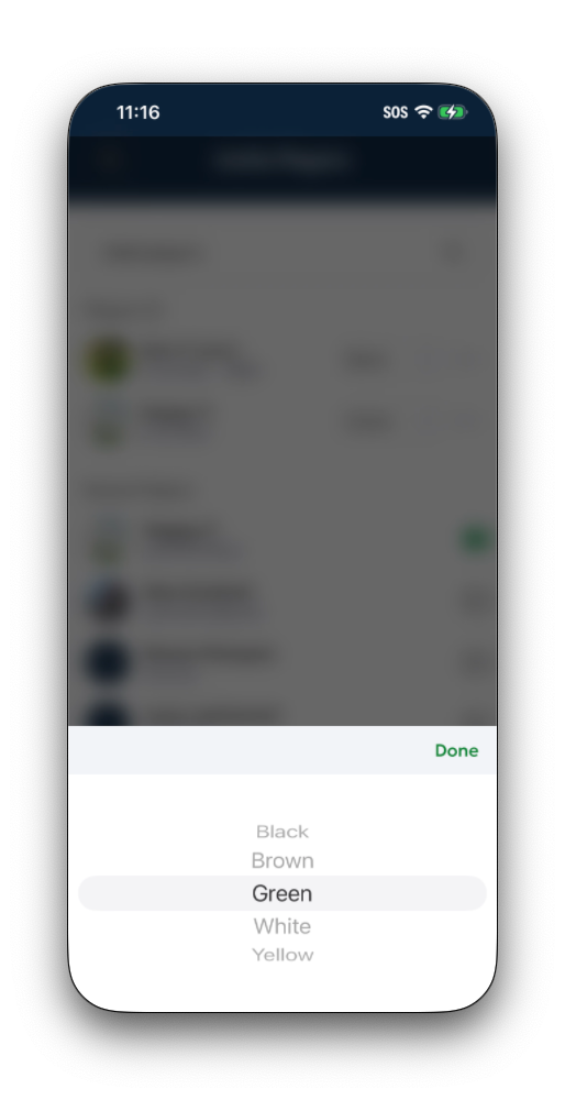 The tee box selection screen showing available tees with their yardage, course rating, and slope rating