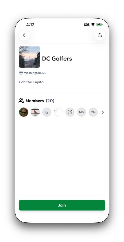 A public group page showing the Join button